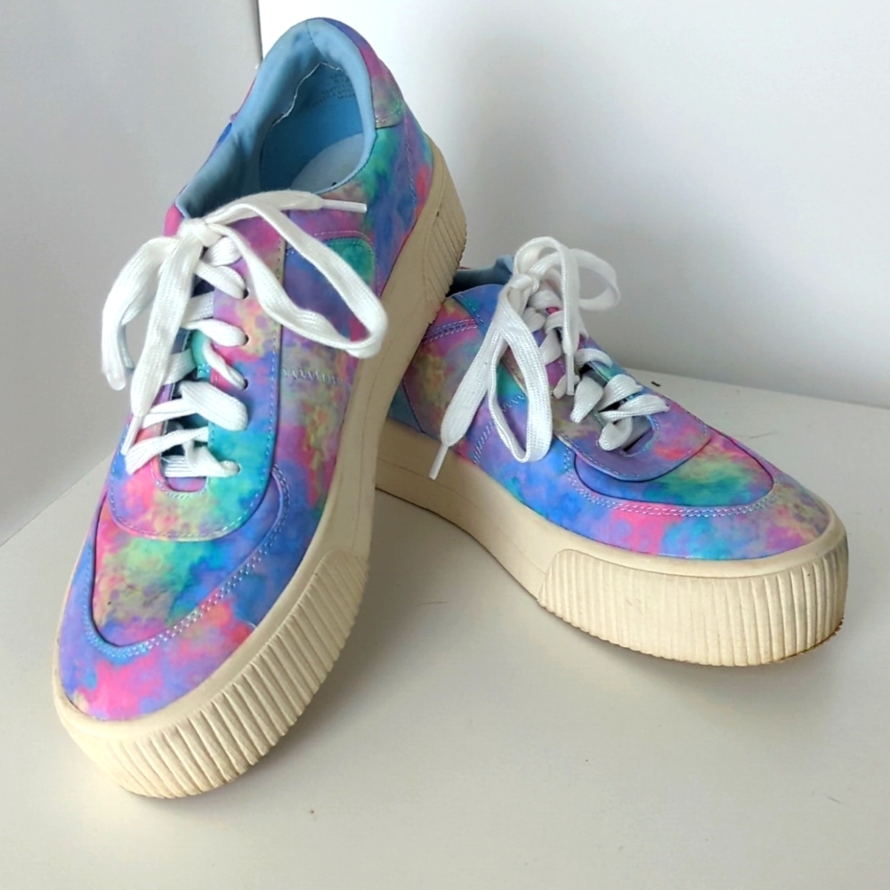 Nib Ebele Mix no. 6 pastel, watercolor, multicolor platform tennis shoes